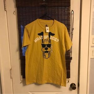 NWT  Disney Pluto ''What Up Dog?'' T-Shirt for Adults